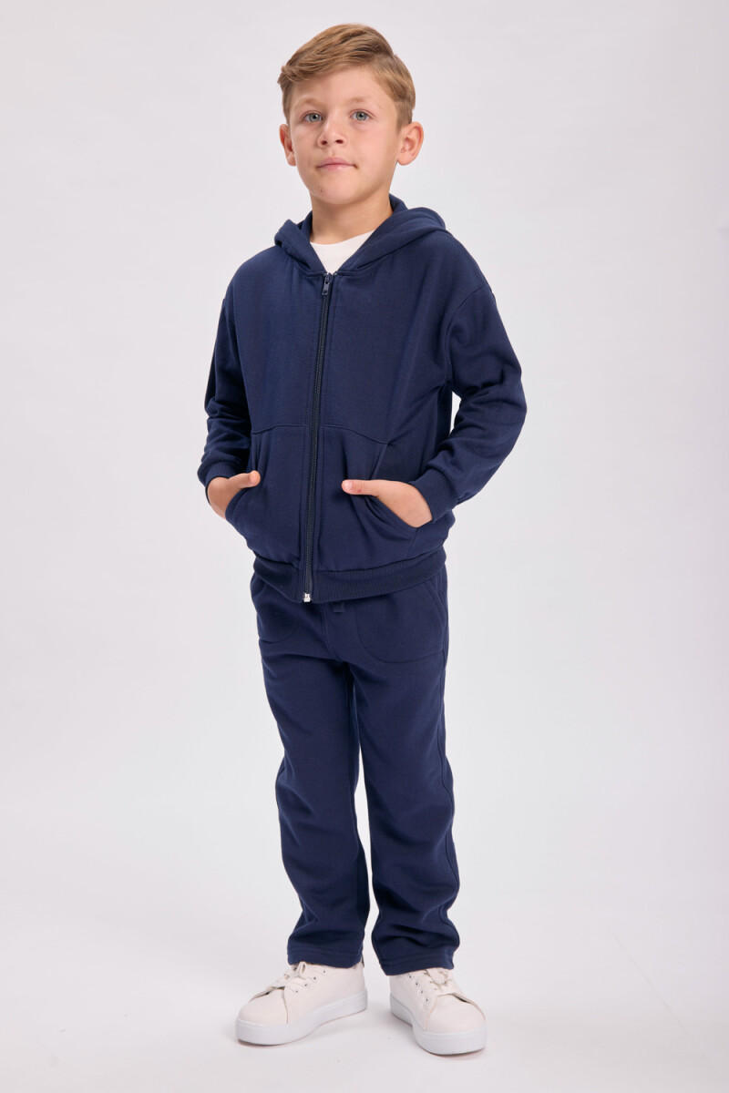 Campera deportiva básica Azul Marino