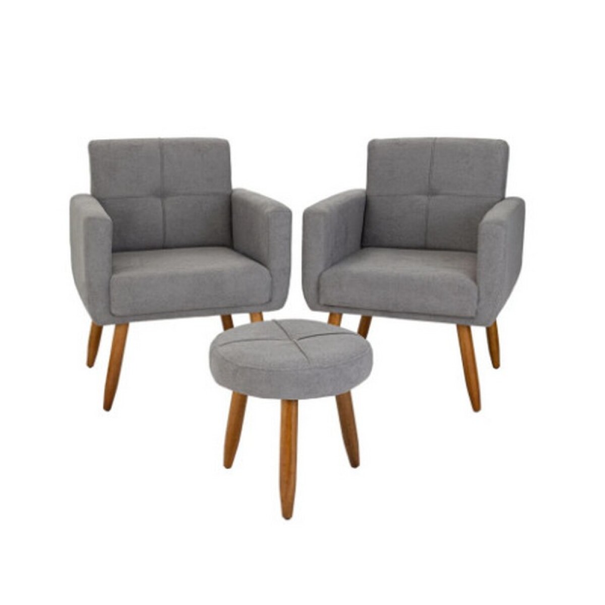 DOS POLTRONAS +UN PUFF HAVANA F-497 GRIS 