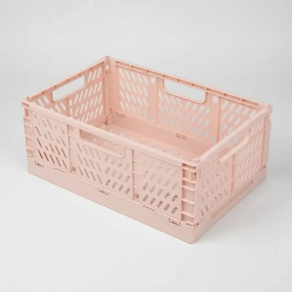 Cestos organizadores cajas plastico reforzado rosa