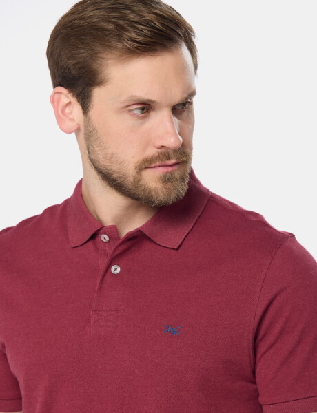 REMERA POLO LISA PIQUÉ Bordo Melange