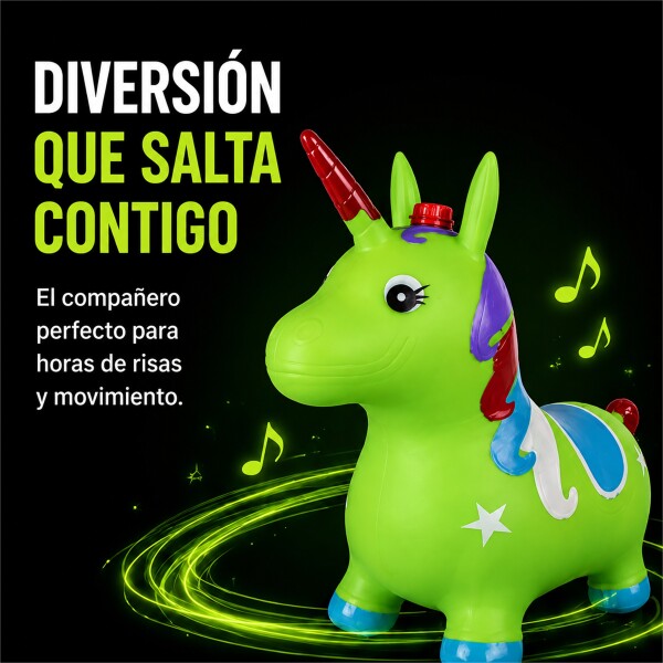 Unicornio Saltarín Inflable Infantil 58 x 55 cm Verde