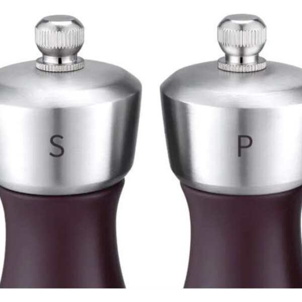 Set X2 Molinillo Salero Pimentero Acero Inoxidable Mr Rudolf Color Marrón