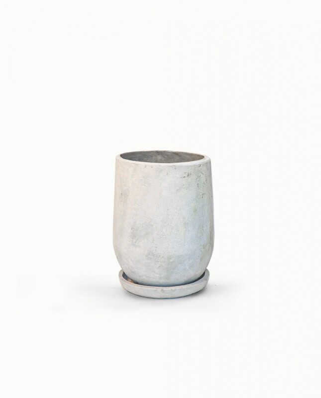 Maceta Fibrocemento c/plato - 50cm x 30cm "Modelo Avalon Gris Laca