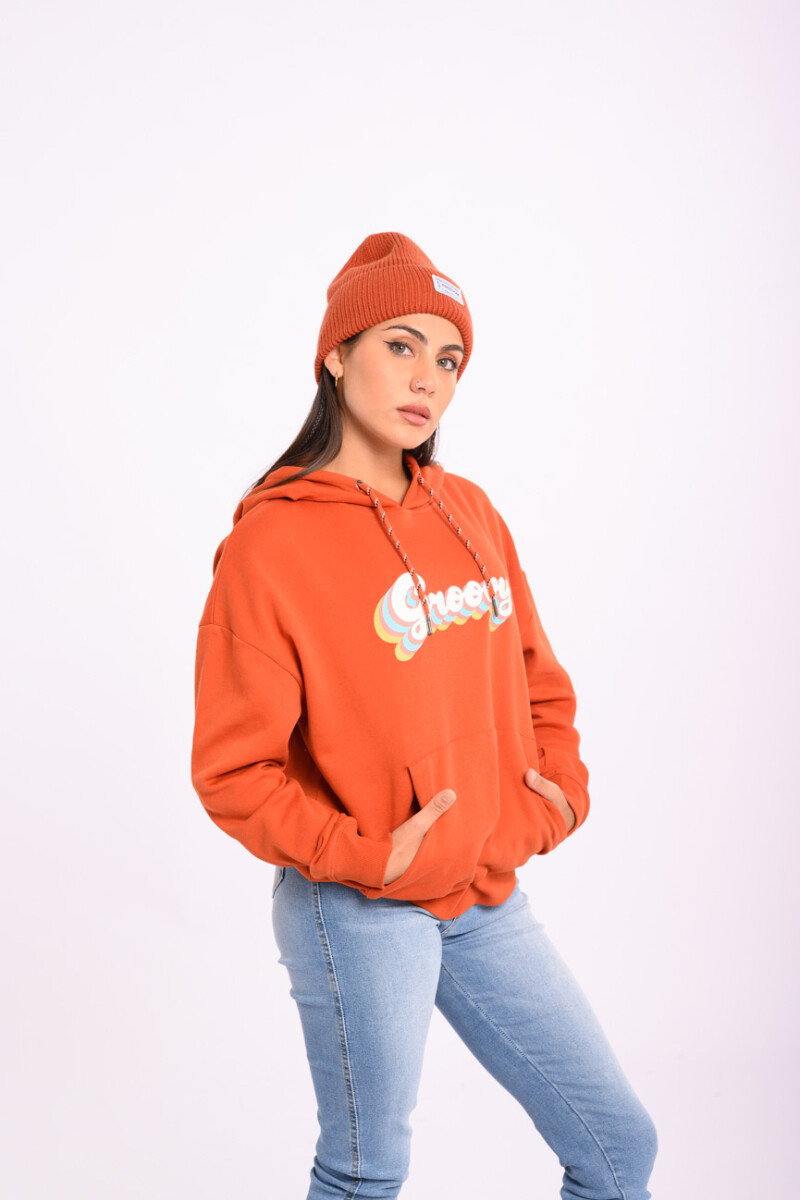 Canguro felpa estampado Naranja