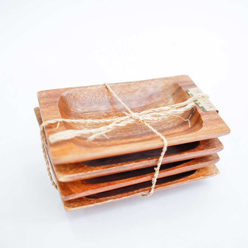 Bandejas Rectangulares de Madera Acacia Set 4 Unidades Bandejas Rectangulares de Madera Acacia Set 4 Unidades