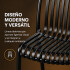 Silla Comedor ComboHome Vetro Isabelini X4 Negro 1
