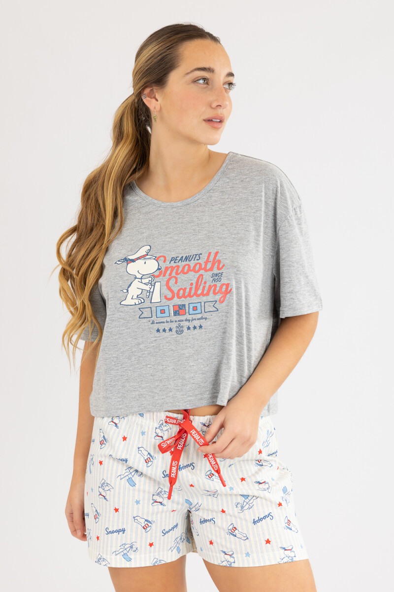 Snoopy pink pj Gris