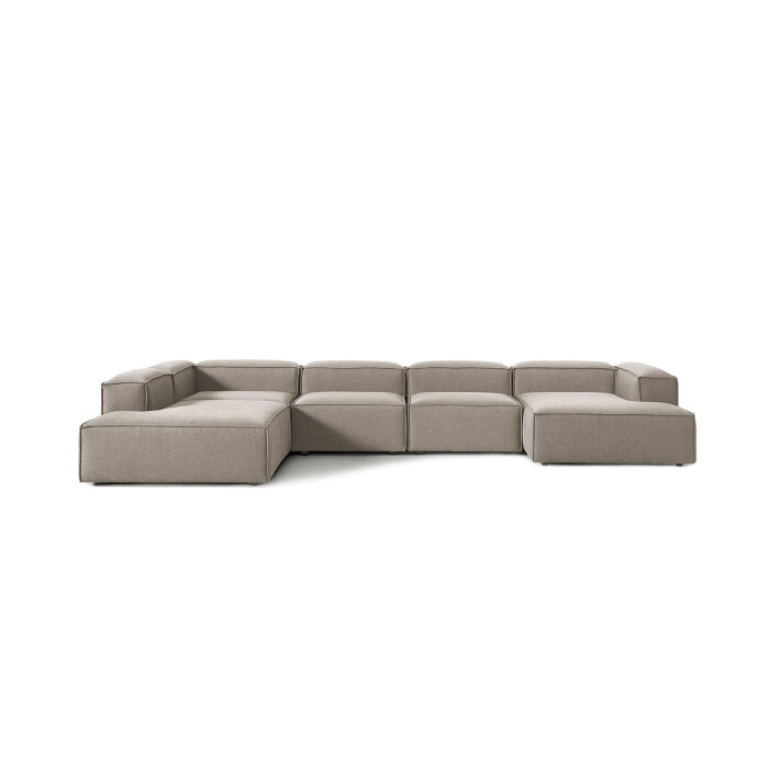 Sillón Nicole Chaise Lounge + Esquinero + Respaldo X2+ Chaise Lounge Simple Gris