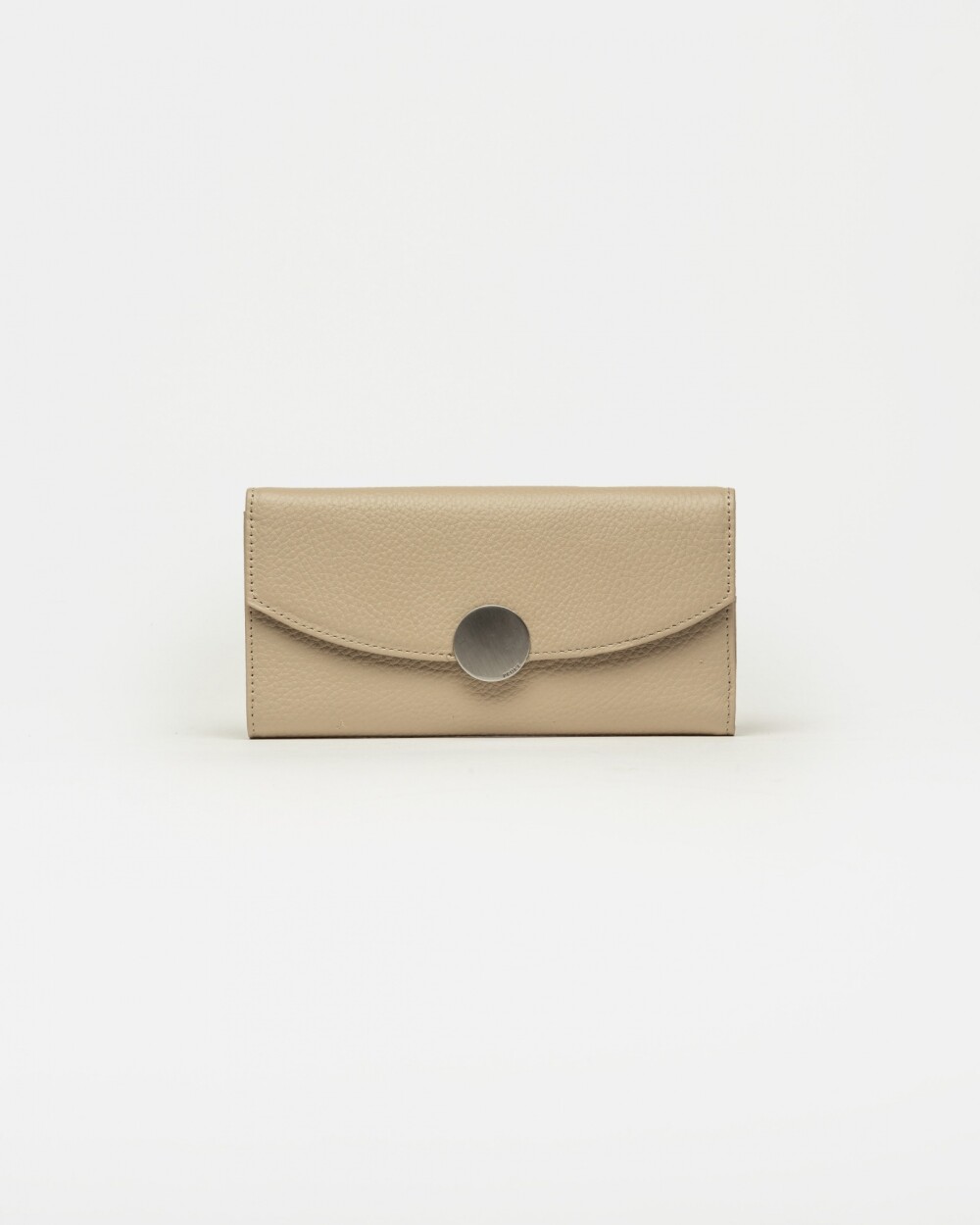 Billetera The Circle en cuero graneado Taupe