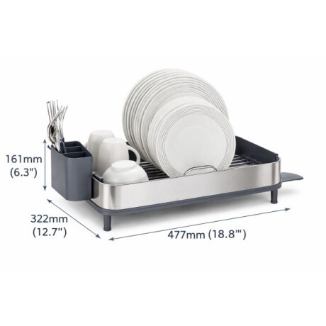 Escurridor de Platos Soporte Plástico 48cm x 32cm x 16cm / Acero Inoxidable Escurridor de Platos Soporte Plástico 48cm x 32cm x 16cm / Acero Inoxidable