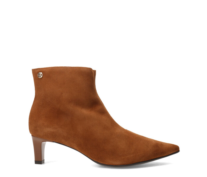 Bota de Mujer Bottero Caña Baja Y Taco Fino Marrón Camel