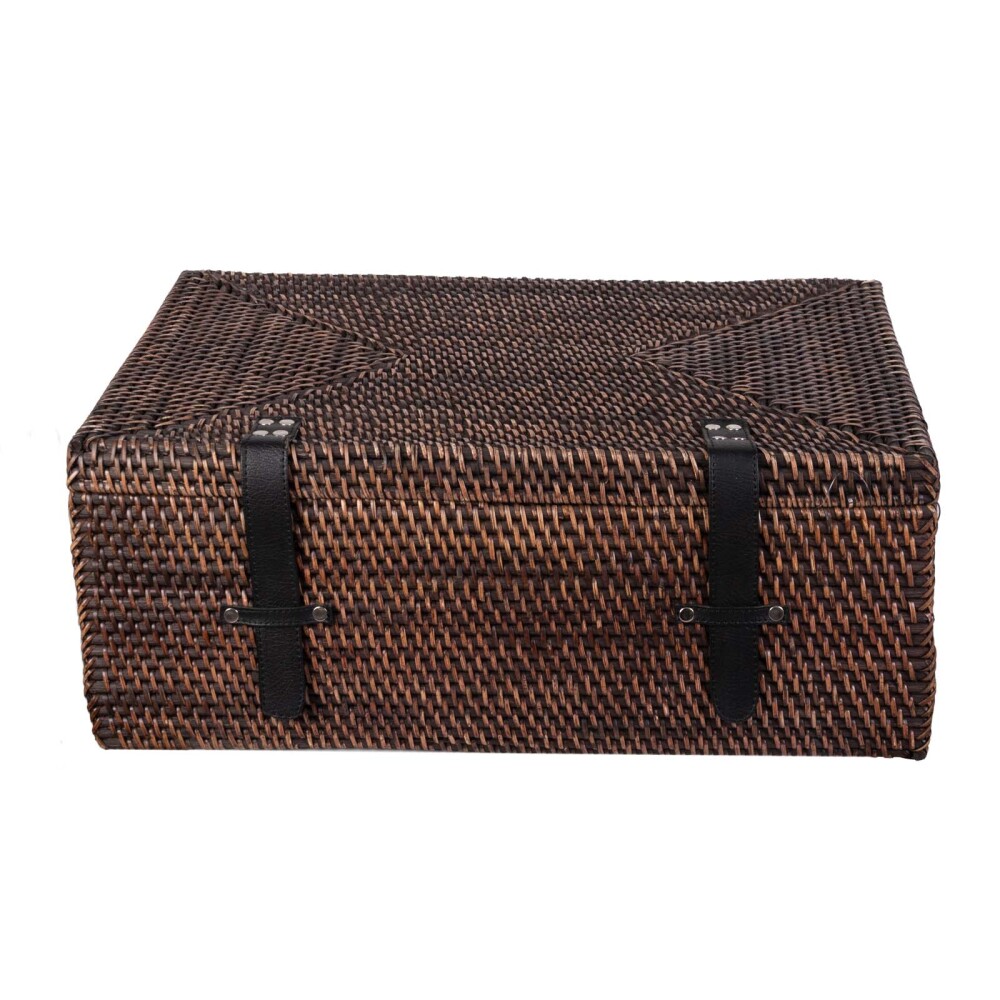 CAJA ORG RTB2477 RATTAN MARRON RTB2477, NATURAL/NEGRO