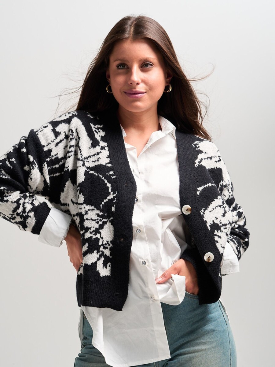 Saco Flower Slowly - Beige/black 