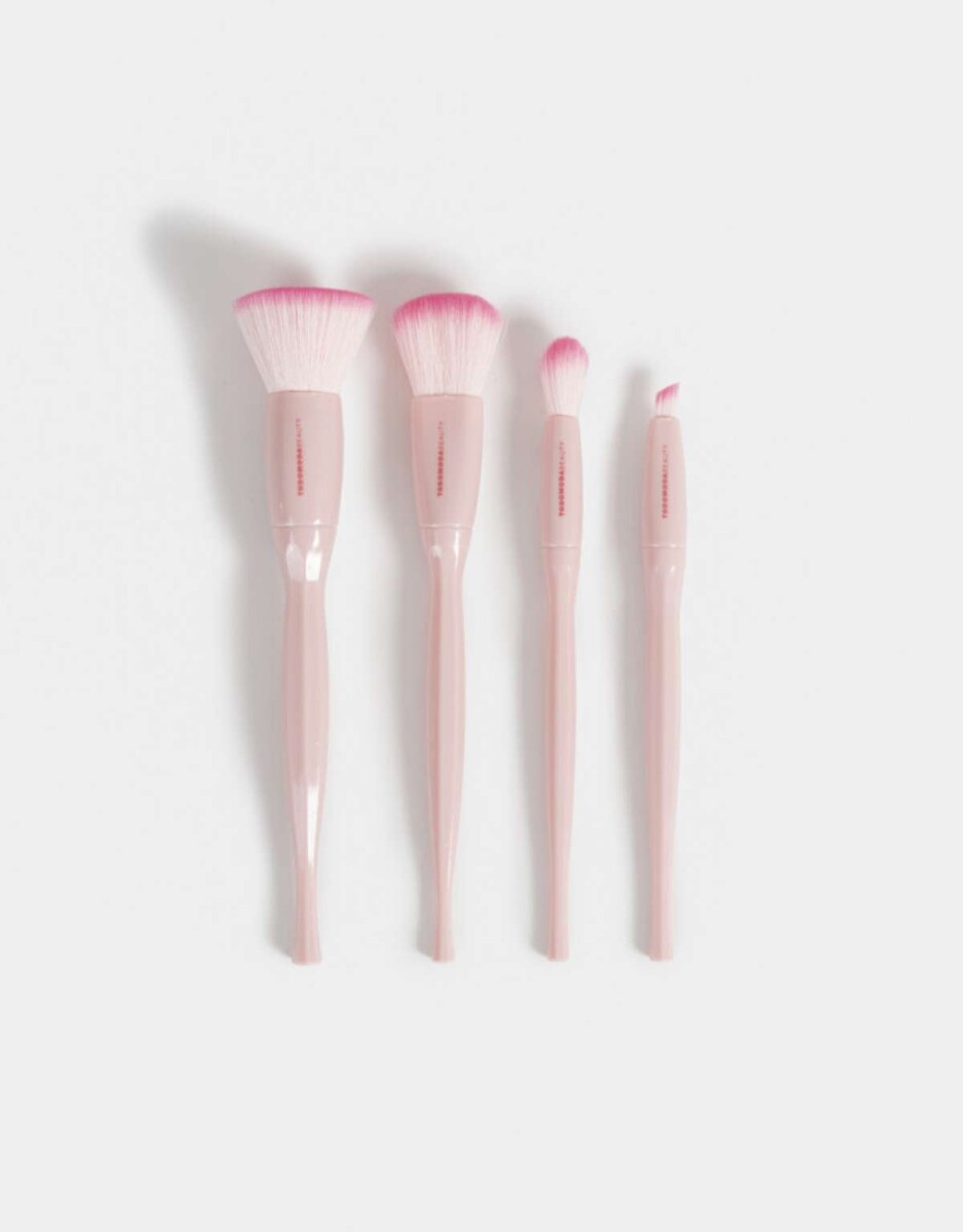 Set De Brochas Para Maquillaje - Rosa Claro 