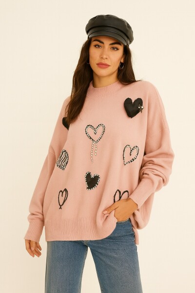 Sweater Corazon Rosa