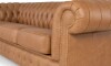 Sillón 100% Cuero - 3 Cuerpos - Chesterfield Camel