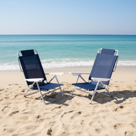 Set X 2 Sillas Summer 6 Posiciones Aluminio AZUL
