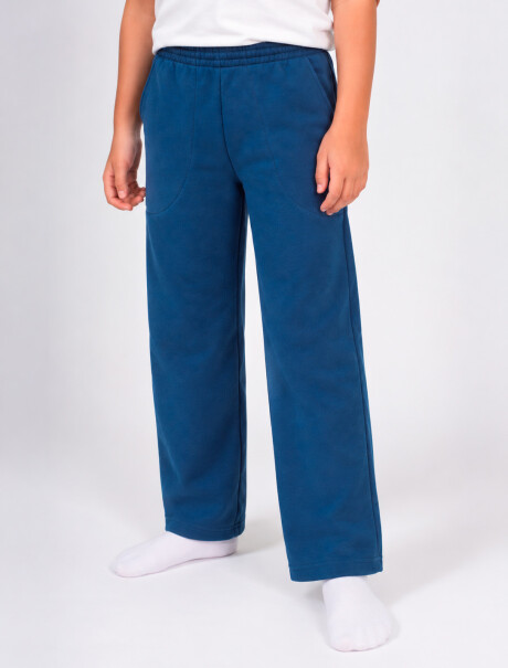 PANTALON BÁSICO UNISSEX CON FELPA AZUL