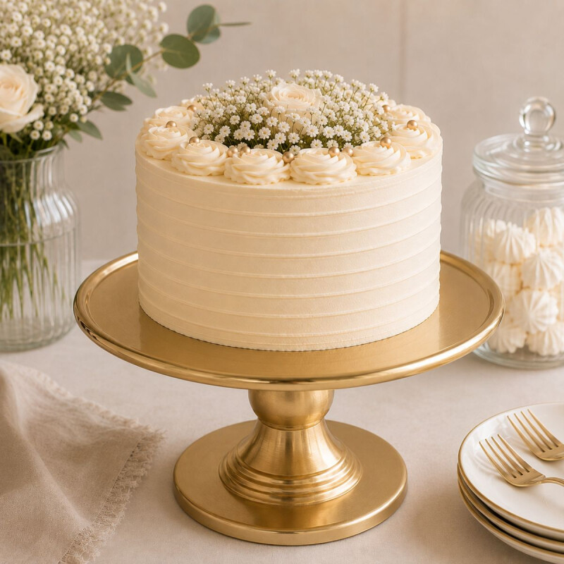 Soporte de Torta 22cm x15 cm Dorado