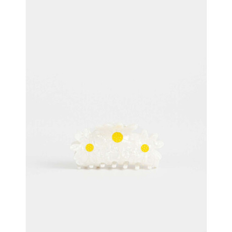 Broche Con Flores Blanco Crudo