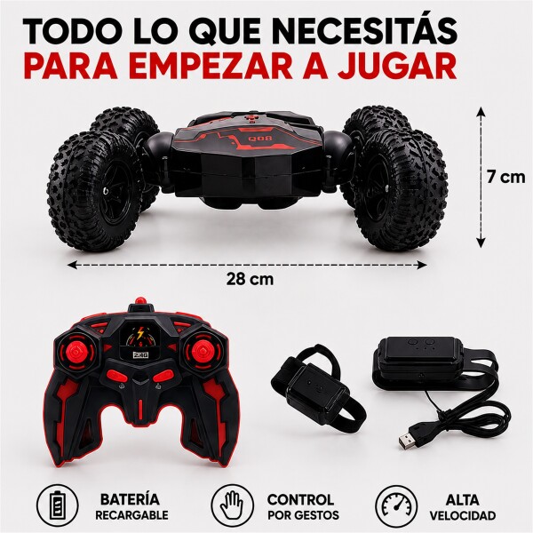Auto Stunt a Control Remoto y por Gestos con Giro 180° Rojo 1