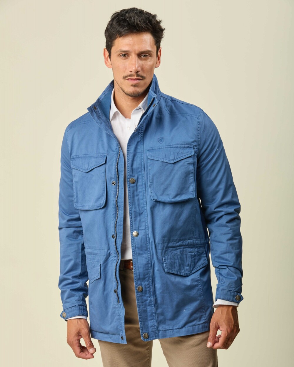 Campera Safari Algodón Azul Jean