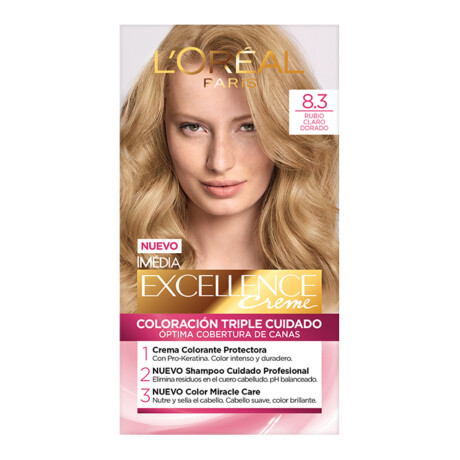Tintura Para Cabello L'Oréal Paris Imedia Excellence Rubio Claro Dorado N°8.3 Tintura Para Cabello L'Oréal Paris Imedia Excellence Rubio Claro Dorado N°8.3