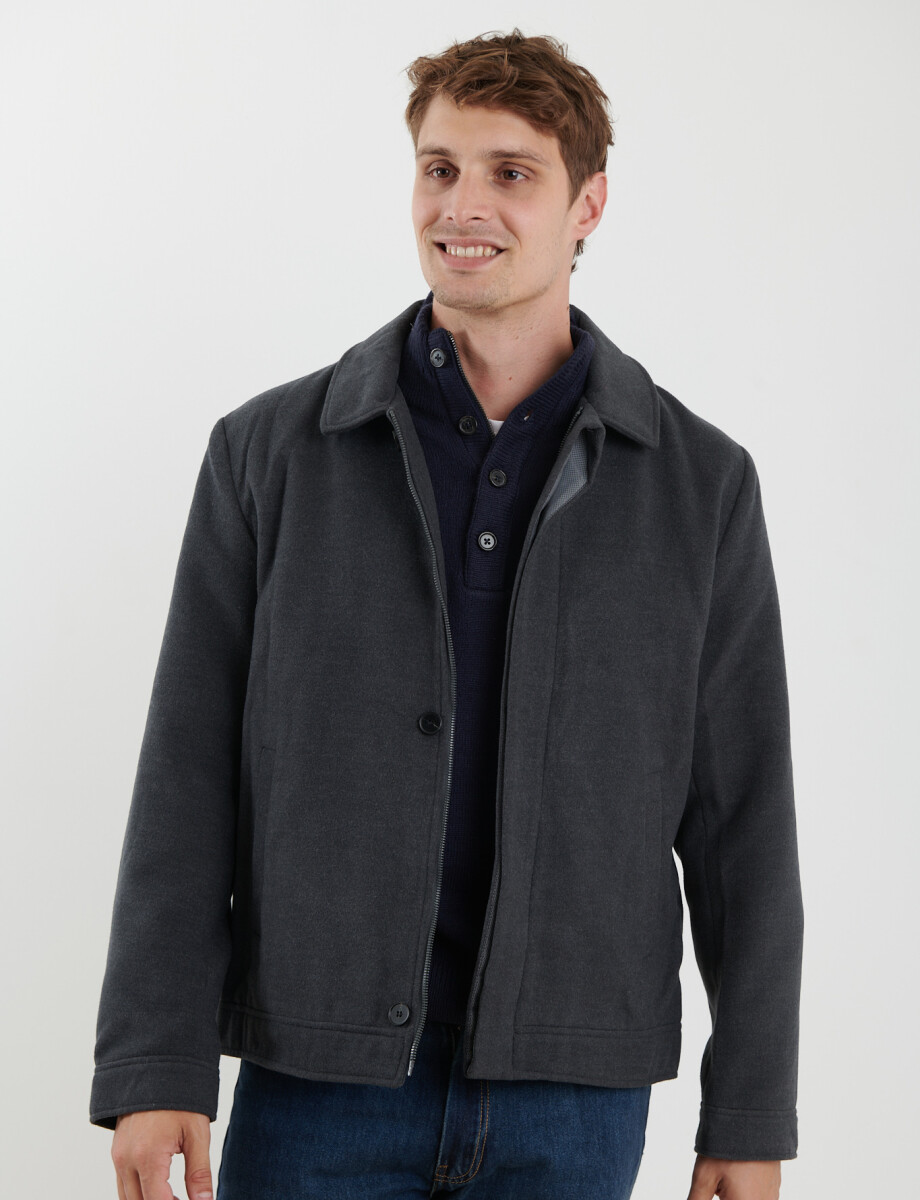 300255 SOBRETODO HARRINGTON LABEL Gris Oscuro