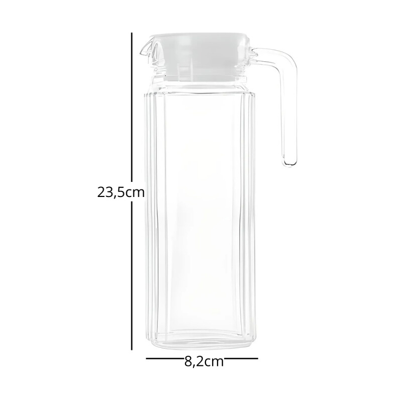 Jarra de vidrio con tapa plástica 1000ml TRANSPARENTE