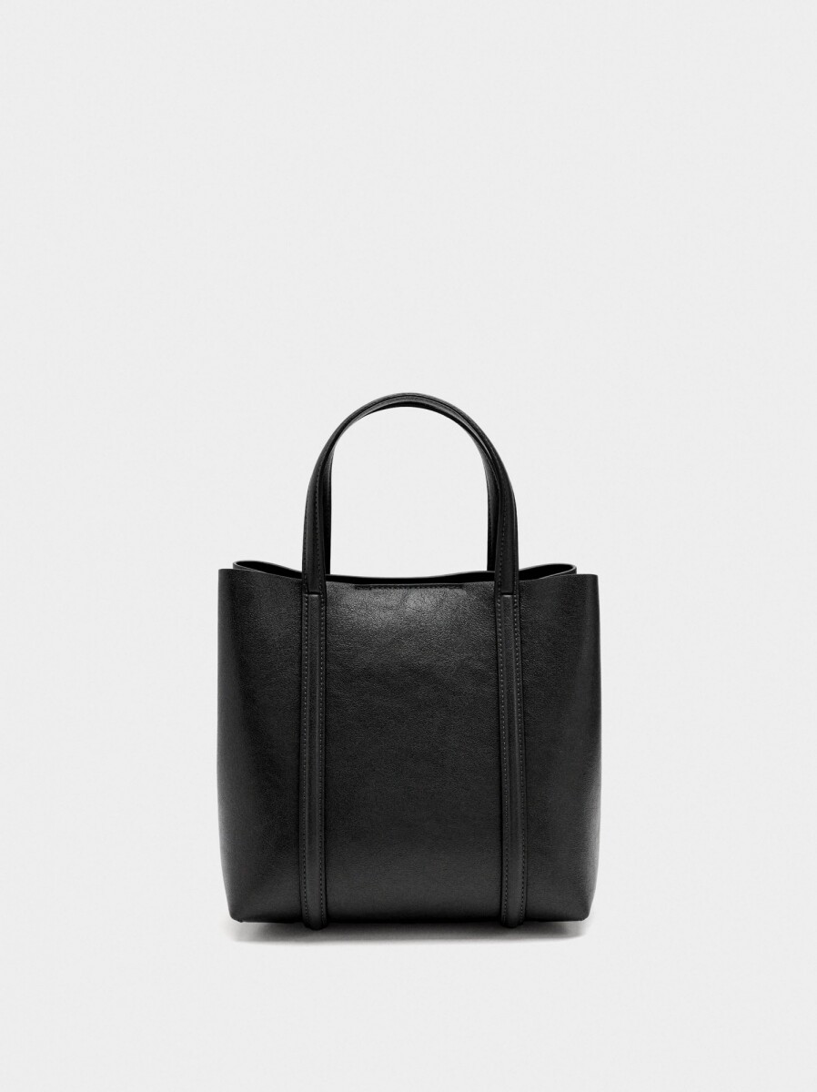 Bolso Tote Con Bandolera M - negro 