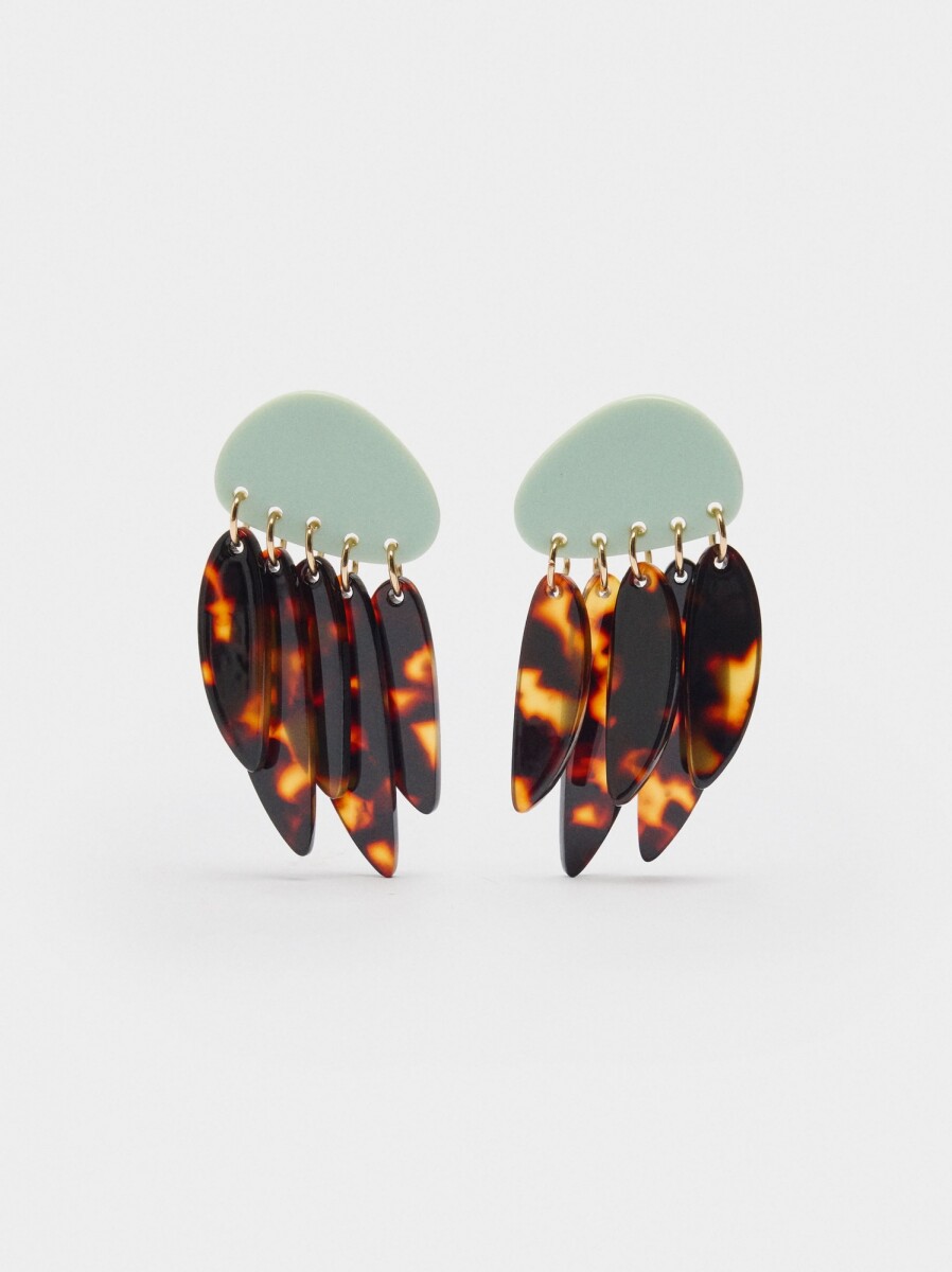 Pendientes Largos De Resina - multicolor 