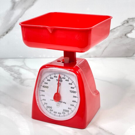Balanza Cocina 5 Kg Analógica Plástico Roja Balanza Cocina 5 Kg Analógica Plástico Roja