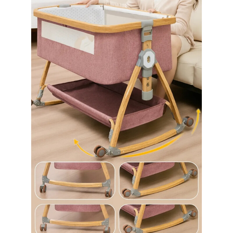 Cuna Colecho Moisés Cambiador Y Ruedas Rosa