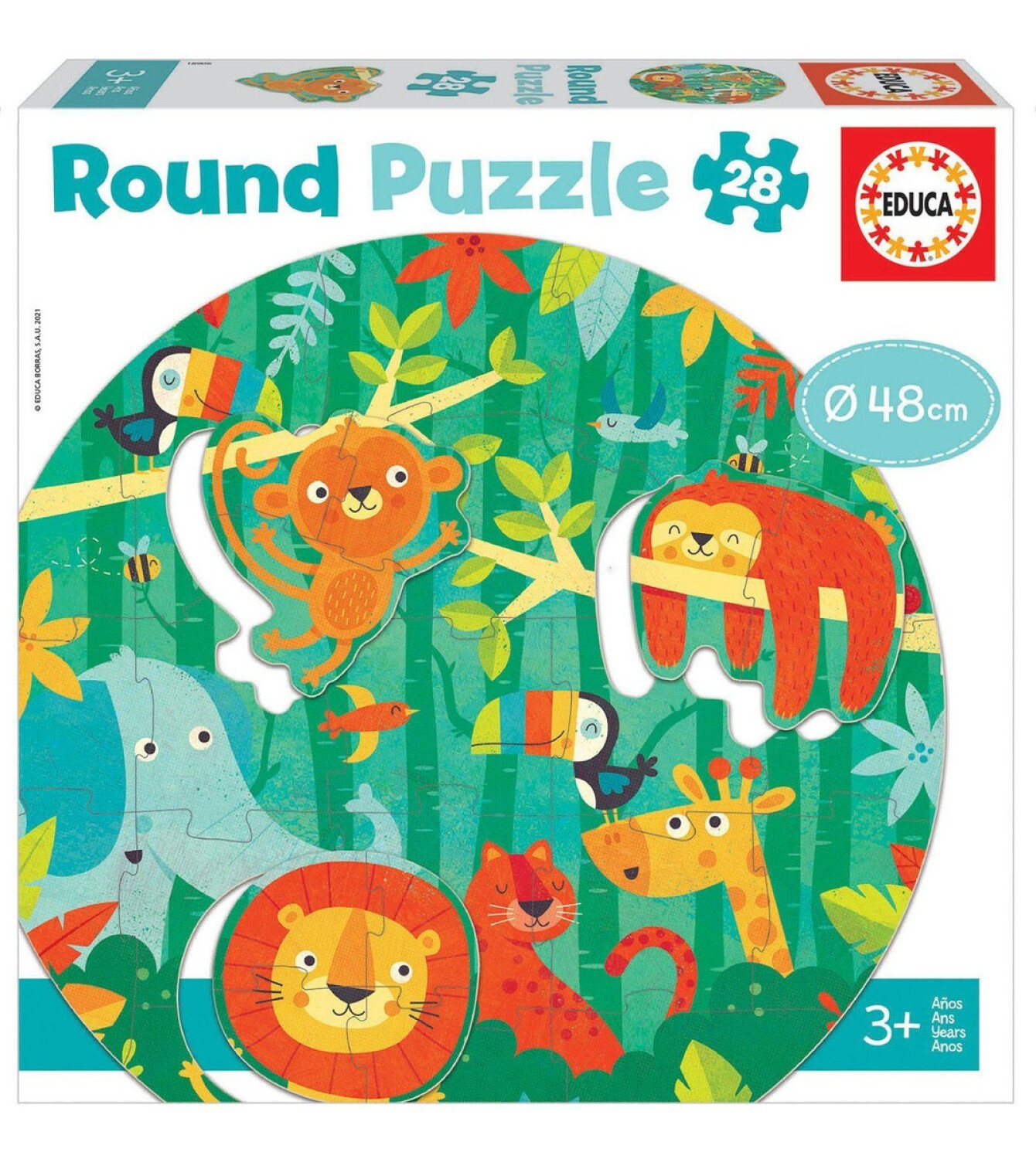 Set Puzzle Circular Animales Mono Educa Rompecabezas Ninos Atrix