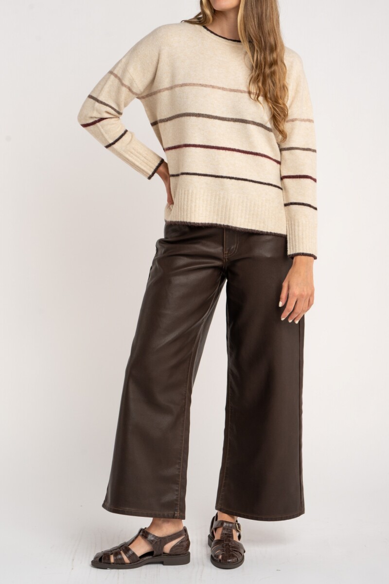 Sweater Rayado Bordeaux