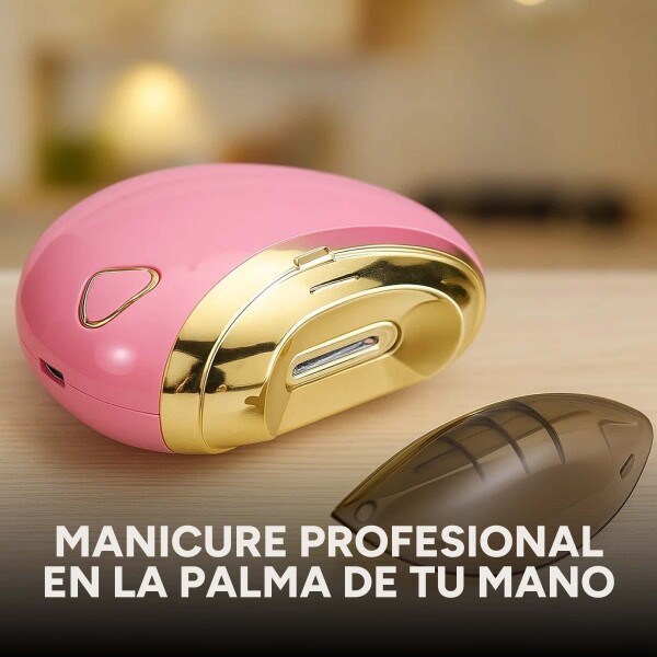 Corta Uñas Eléctrico Portátil USB C/ Función Lima Recargable Color Rosa