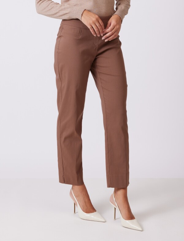 Pantalon Slim MARRON
