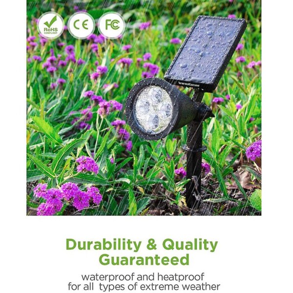 Lampara Foco Solar Jardín Exterior Luz Calida Led Piso Lampara Foco Solar Jardín Exterior Luz Calida Led Piso
