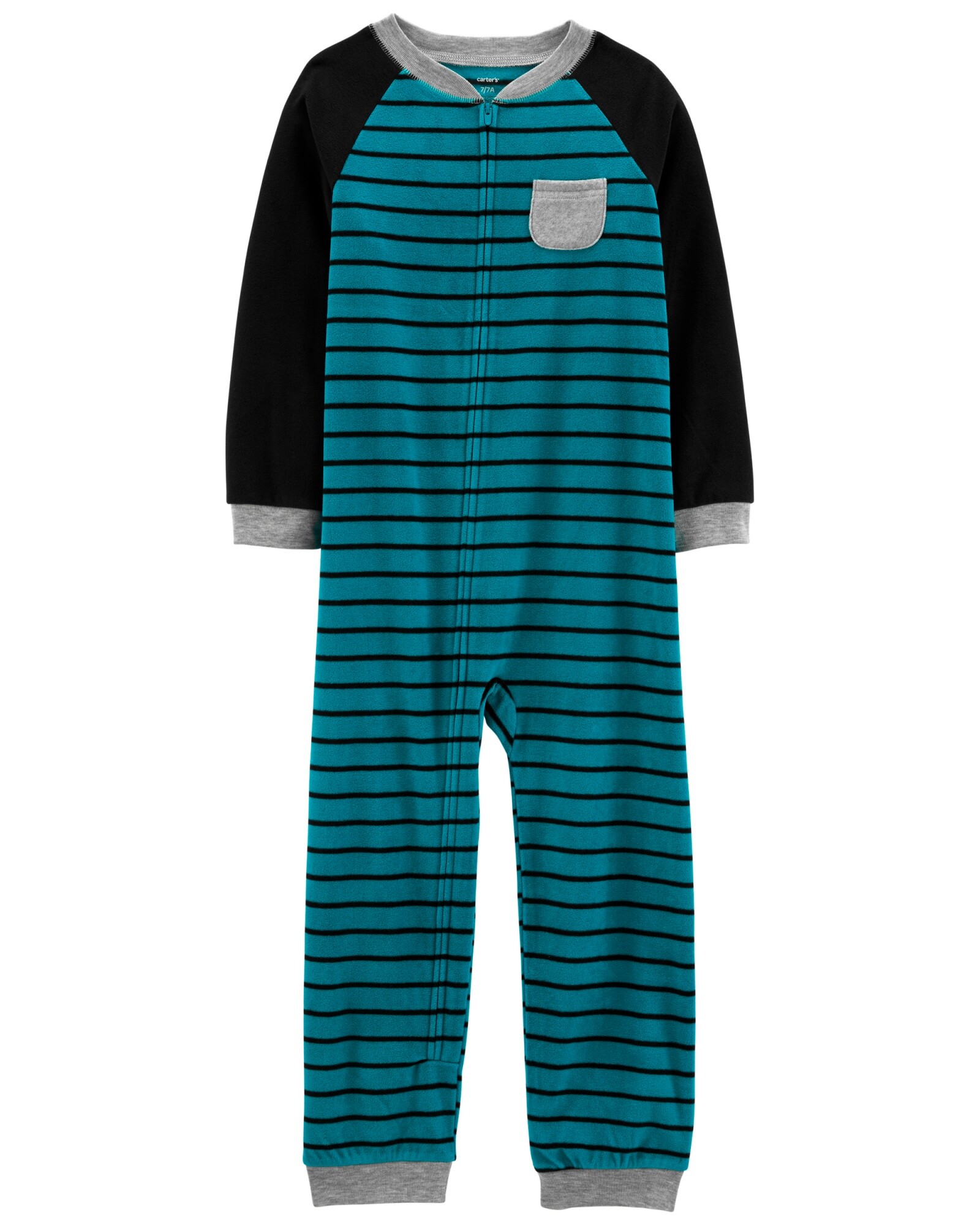 Pijama de micropolar estampado a rayas Sin color