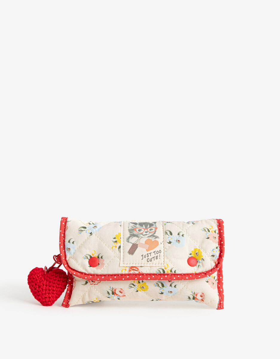 Cartuchera De Tela Plegable Con Charm De Crochet 