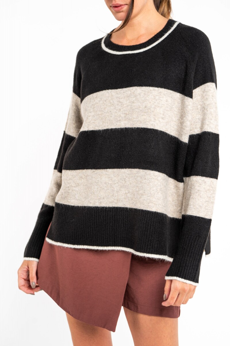 Sweater Rayado Negro