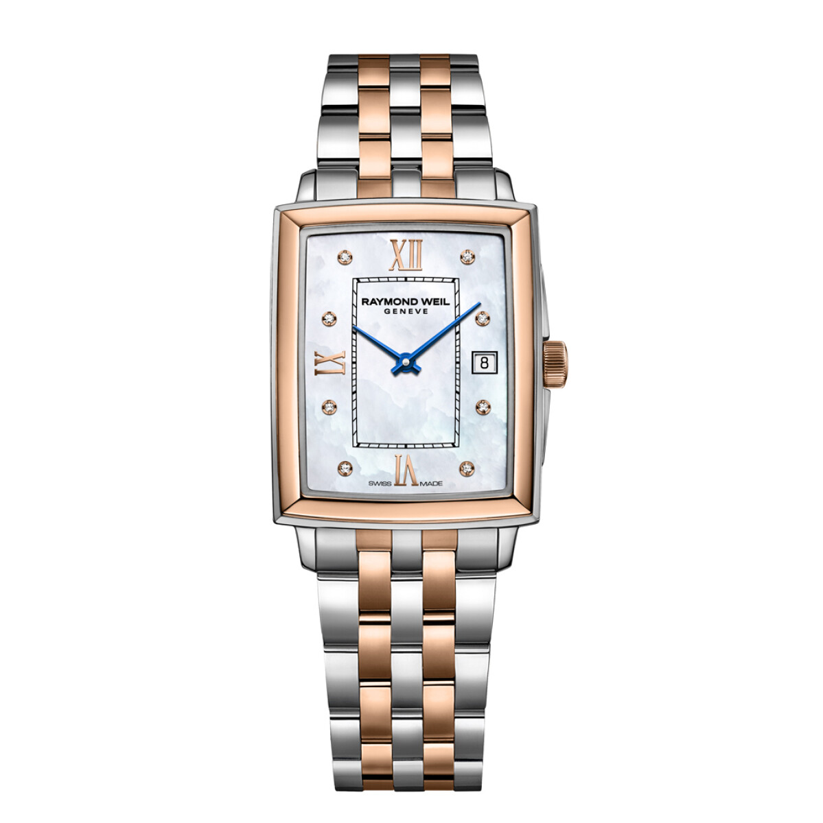 Reloj RAYMOND WEIL Toccata Ladies rectangular combinado acero y oro rosa - 8 brillantes 