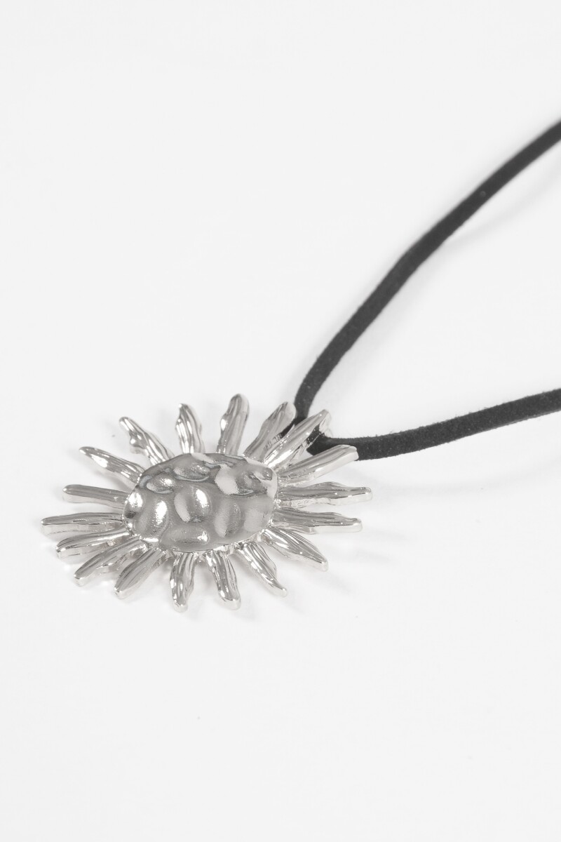 Collar cordón dije sol texture plateado