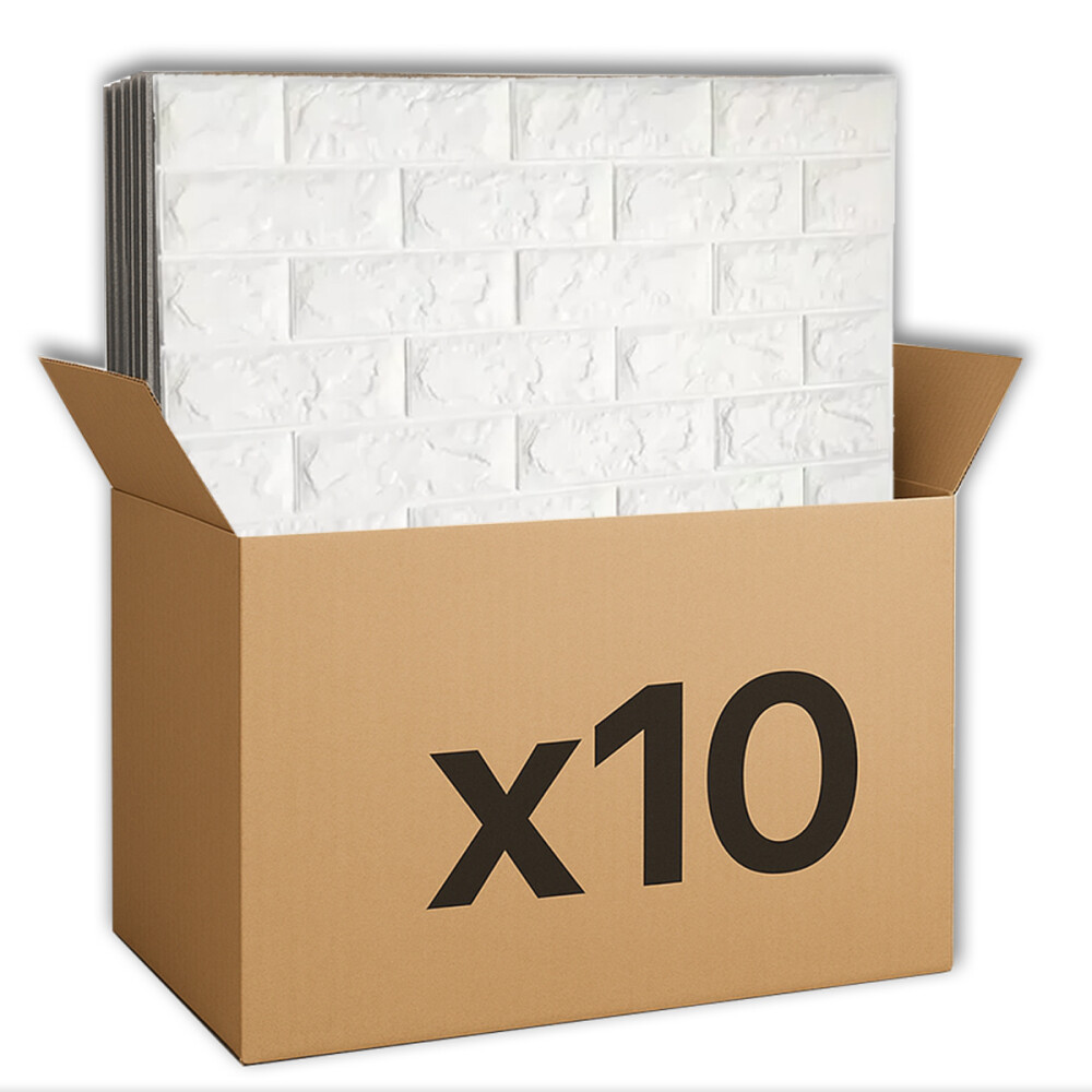 Placas Autoadhesivas Para Revestimiento De Pared Pack x10 70x77cm Blanco