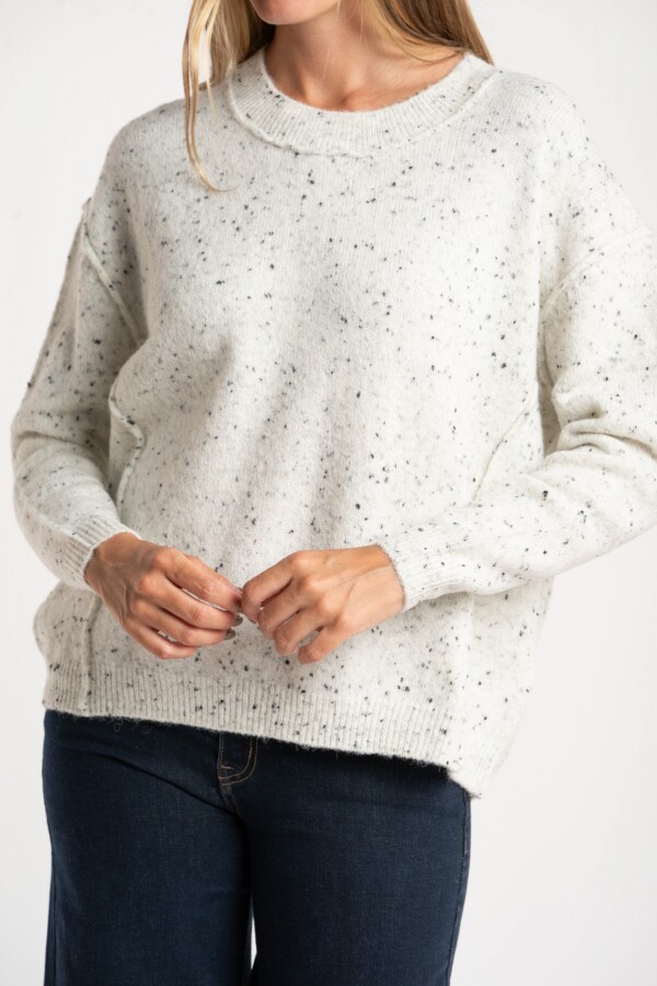 Sweater Bouttonne Gris Melange