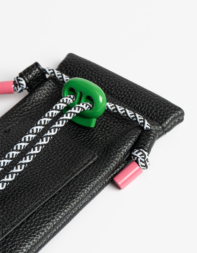 Estuches Anteojos PU Estuche De Anteojos Con Cordón - Negro