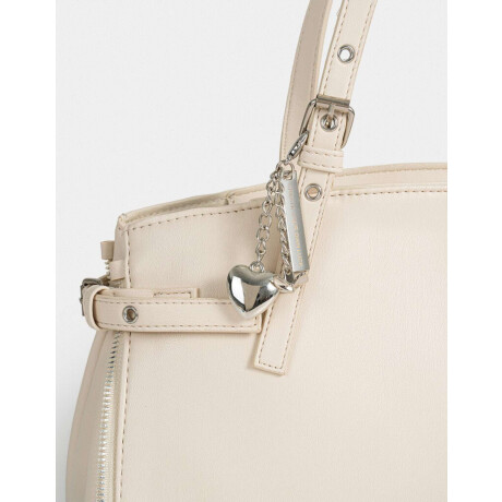 Bandolera Con Charm Blanco Crudo