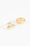 Set 2 anillos wavy dorado