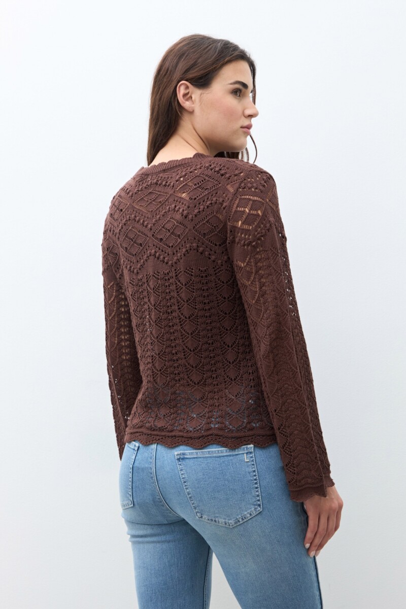Sweater calado chocolate
