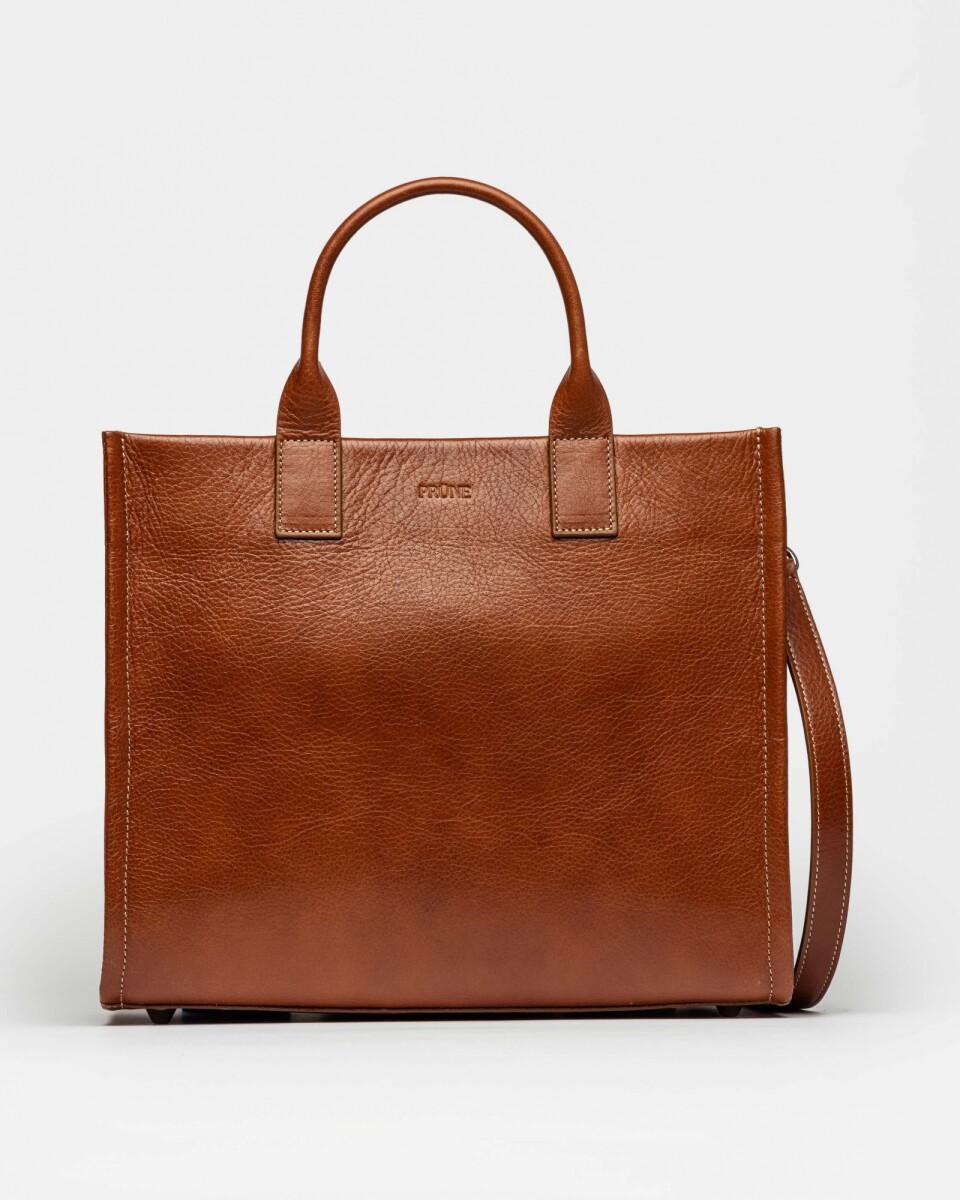 Cartera de mano Capri en cuero vegetal liso - Cuoio 